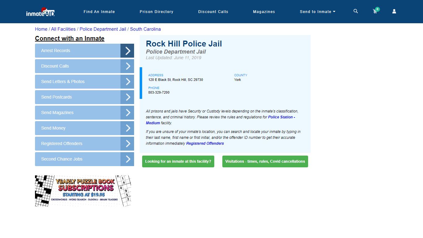 Rock Hill Police Jail & Inmate Search - Rock Hill, SC