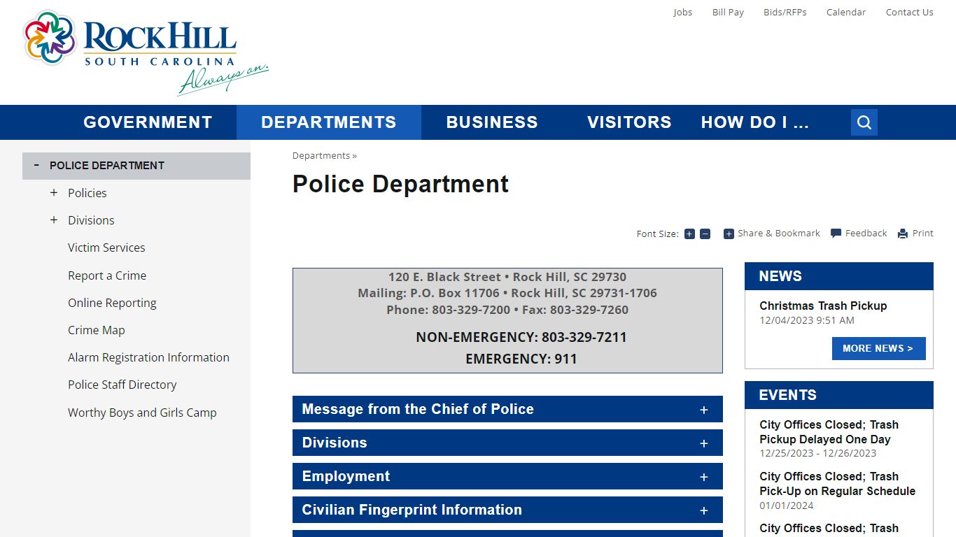 Police Department | Rock Hill, SC